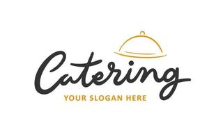 Catering typography logo template vector illustration