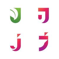 Letter J logo symbol design template elements vector