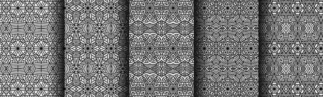 elegant ethnic black line collection bundle vector