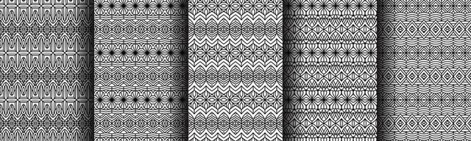 elegant ethnic black line collection bundle vector