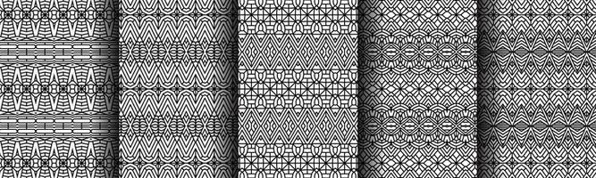 elegant ethnic black line collection bundle vector