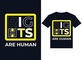 Rights are human illustrations for print-ready T-Shirts design vector