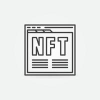 Web Page with NFT line icon. Non-Fungible Token vector concept sign