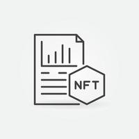 icono de concepto de token no fungible de vector lineal de estadísticas nft