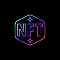 token no fungible - icono de color del concepto de vector lineal nft