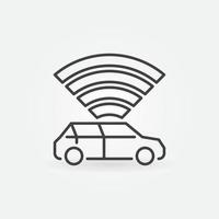 Autonomous Vehicle with Radio Waves vector concept line icon