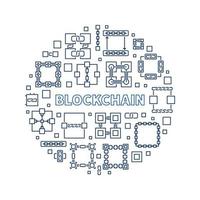 ilustración de ronda mínima de vector de concepto de esquema de blockchain