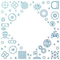 Virtual Reality outline modern frame. VR vector creative illustration