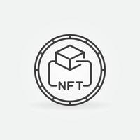 Non-Fungible Token Technology vector round line icon. NFT sign