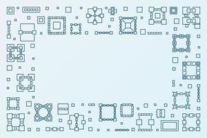 Vector Blockchain concept horizontal line minimal frame