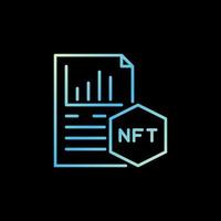 NFT Statistics linear vector Non Fungible Token concept blue icon