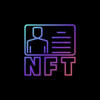 nft - icono de color de línea de concepto de vector de identidad de token no fungible