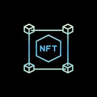 Non-Fungible Token Blockchain outline vector NFT modern icon