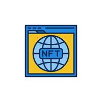 NFT inside Browser colored icon - Non-fungible Token Website vector sign