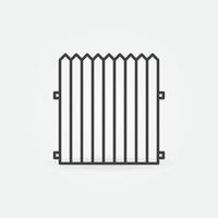 Wooden Palisade Fence linear vector concept icon