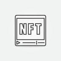 icono de línea multimedia nft. token no fungible en línea video vector símbolo lineal