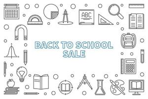 Back to School Sale vector concept outline banner