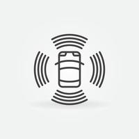 Autonomous Automobile linear icon. Self Driving Car vector sign
