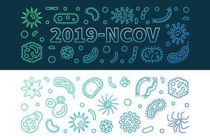 vector 2019-ncov concepto lineal colorido banners