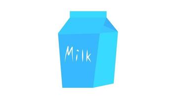 Milk gable top carton close up. Cow milk package isolated on gray vector