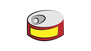 Round tin can, vector mockup. Canned food metal package, mock-up. Blank aluminum cylinder container, template