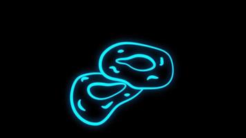 Fried onion rings neon icon. Elements of fast food set. Simple icon for websites, web design, mobile app, info graphics vector