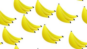 ilustración vectorial de un patrón de verano impecable con plátanos amarillos pelados y sin pelar aislados en fondo azul cielo, textura de dibujos animados para tela, papel, diseño de moda, diseño web vector