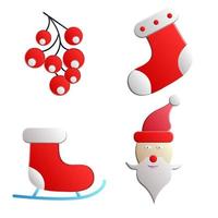 Christmas, New Year holidays icon big set. Flat style collection. Deer, holiday vector