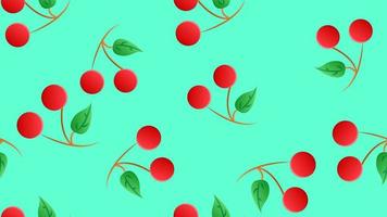 Cherry, Red berry fresh seamless pattern texture abstract background vector illustration, vegetable and fruit smoothie concept