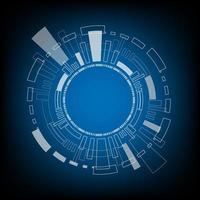 concepto de vector de holograma circular ai hud para pantalla de negocio de fondo de elemento de tecnología futura