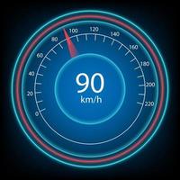 Gauge or meter indicator. Speedometer Circular percentage with Futuristic   elements. Holographic hud user interface elements, Hud interface vector transportation business.