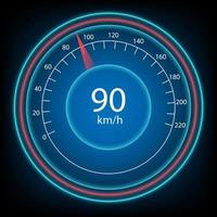 Gauge or meter indicator. Speedometer Circular percentage with Futuristic   elements. Holographic hud user interface elements, Hud interface vector transportation business.