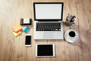 Workspace With Coffee Cup photo