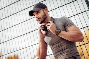 Young Man Relaxing After Workout photo