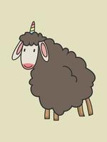 illustration of sheep with color horn vector