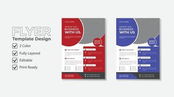 professional business flyer template design vector