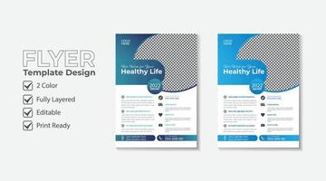 modern medical health care flyer template design vector