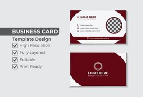 corporate professional business card template design vector