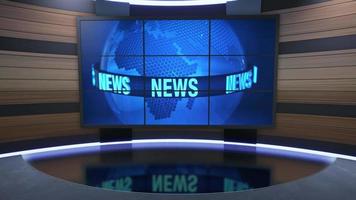3D Virtual TV Studio News, Backdrop For TV Shows .TV On Wall.3D Virtual News Studio Background, Loop video