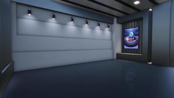 News Studio, Backdrop For TV Shows .TV On Wall.3D Virtual News Studio Background video