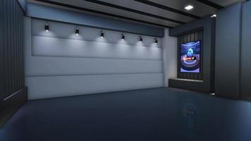 News Studio, Backdrop For TV Shows .TV On Wall.3D Virtual News Studio Background video