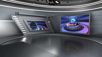 News Studio, Backdrop For TV Shows .TV On Wall.3D Virtual News Studio Background video