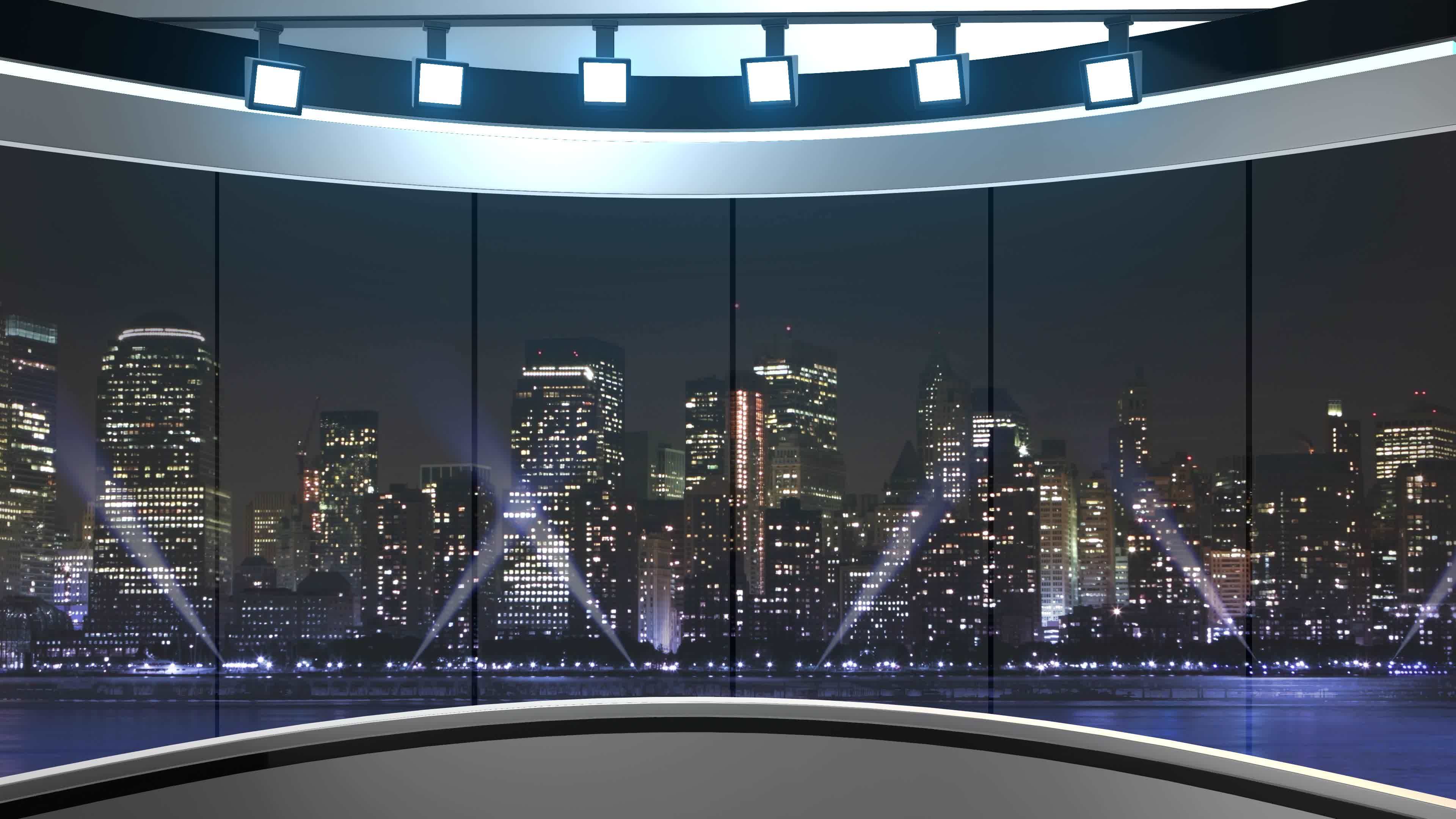 3D Virtual News Studio Background Loop 13703963 Stock Video at Vecteezy