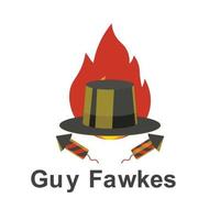 Fondo de la noche de Guy Fawkes. diseño con fuegos artificiales. vector