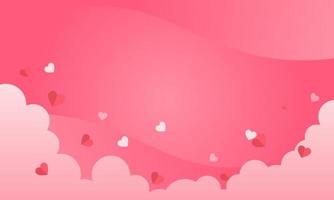 diseño de fondo de San Valentín con nube y corazón. vector