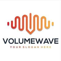 sound wave with letter logo template vector