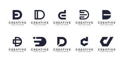 Set letter d monogram logo design vector