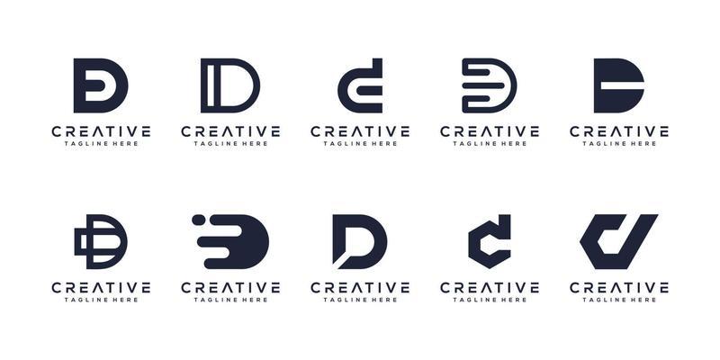 Set letter d monogram logo design
