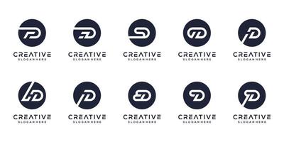 Set letter d monogram logo design vector