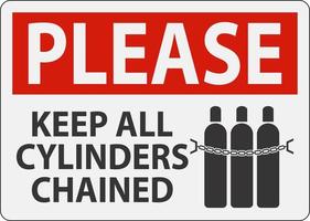 Please Sign Keep All Cylinders Chained vector